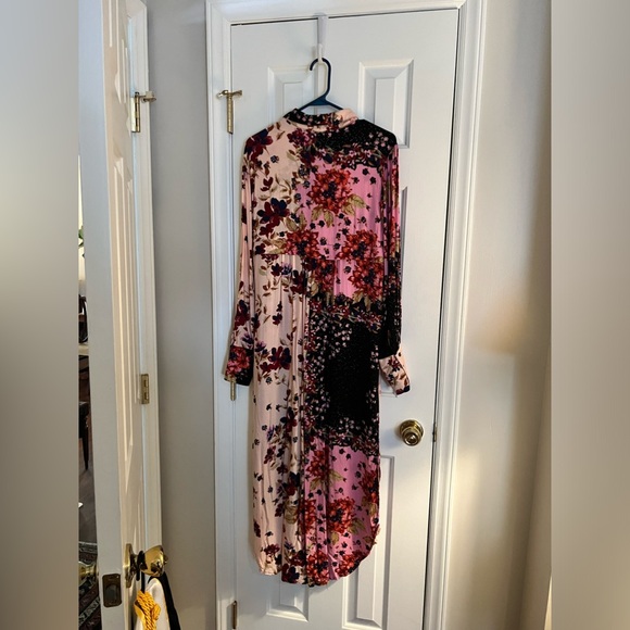 FREE PEOPLE JACKIE PRINT MAXI BLOUSE IN BLUSH - Picture 4 of 4